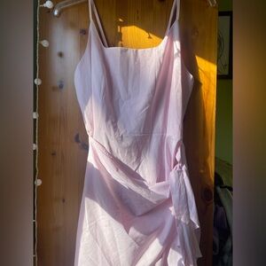 Women’s Ruffle Hem Wrap Sun Dress Pink Size XXL 2X